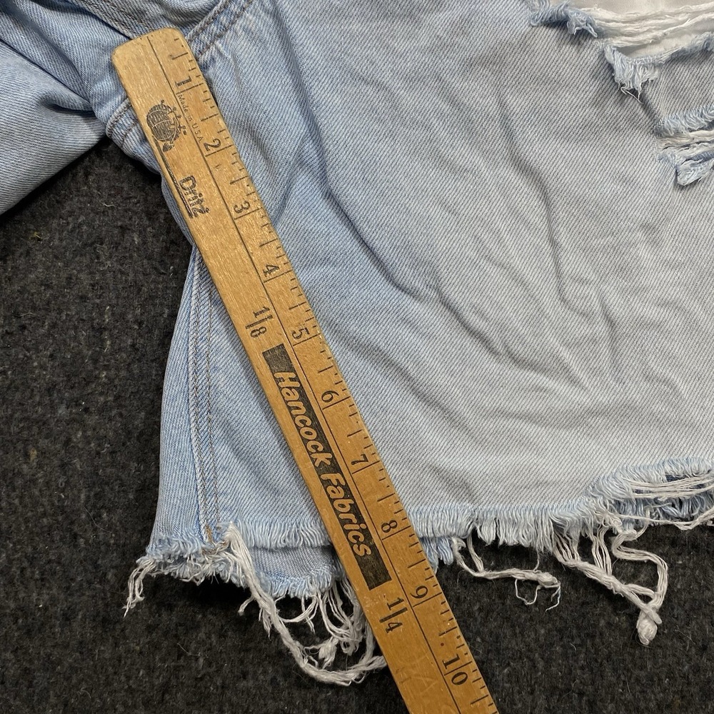 American Eagle Outfitters City Retro Raw Hem Jean Short Womens Sz 6 Denim Ripped - Picture 10 of 11